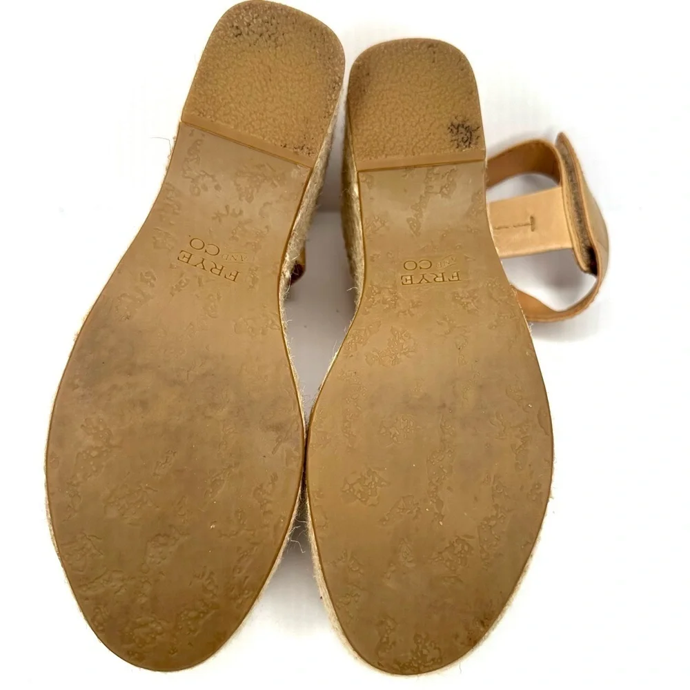 FRYE AND CO. Tan Espadrille Wedge Sandals Size 8